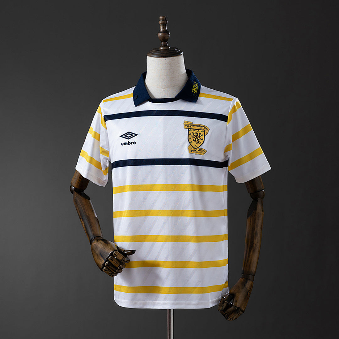 Camiseta Retro Escocia Visita Negra y Gris Claro 88/91 - frente