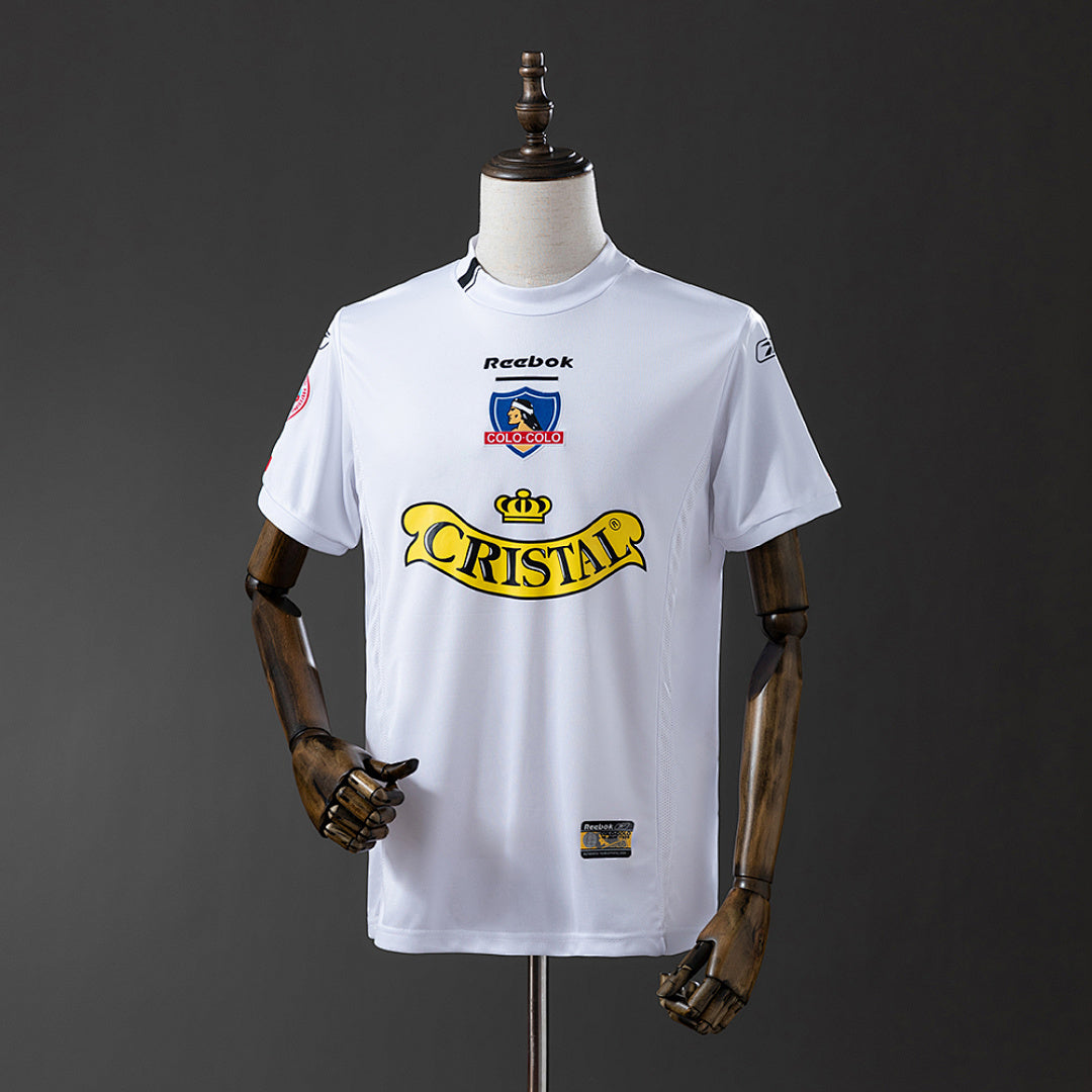 Camiseta Retro Colo Colo Local Gris y Celeste 2004 - frente