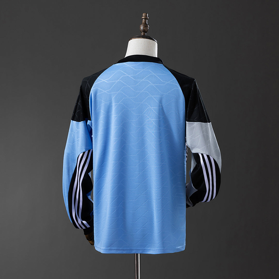Camiseta Retro Newcastle United Portero Azul y Negra Manga Larga 95/96 - espalda
