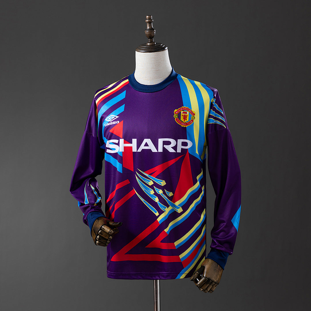Camiseta Retro Manchester United Portero Negra y Gris Manga Larga 92/94 - frente