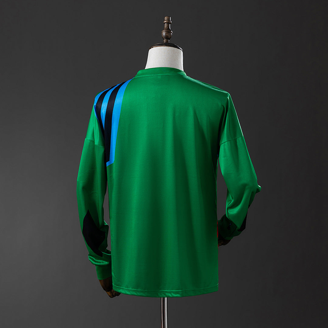 Camiseta Retro Manchester United Portero Verde Oscuro y Azul Manga Larga 92/94 - espalda