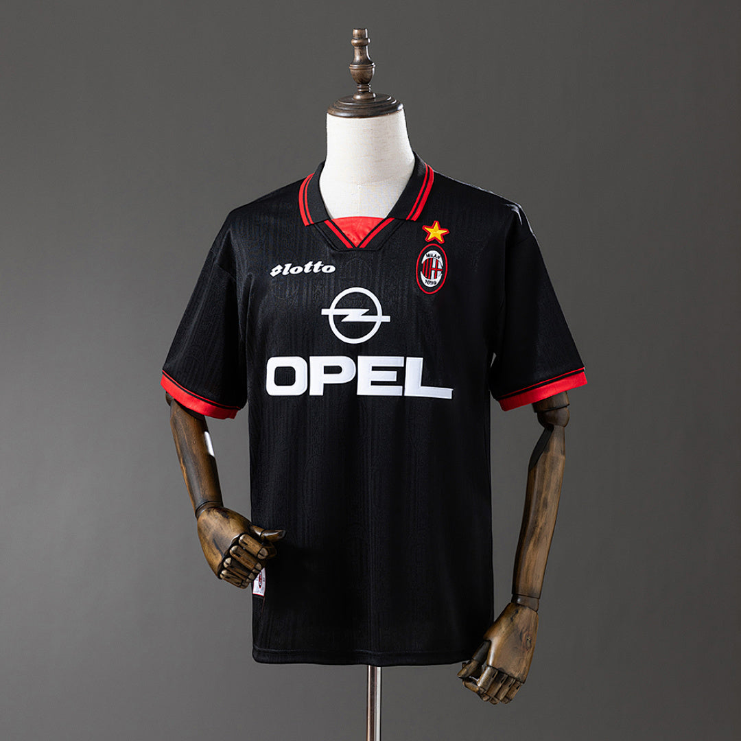 Camiseta Retro AC Milan Visita Negra y Gris 97/98 - frente