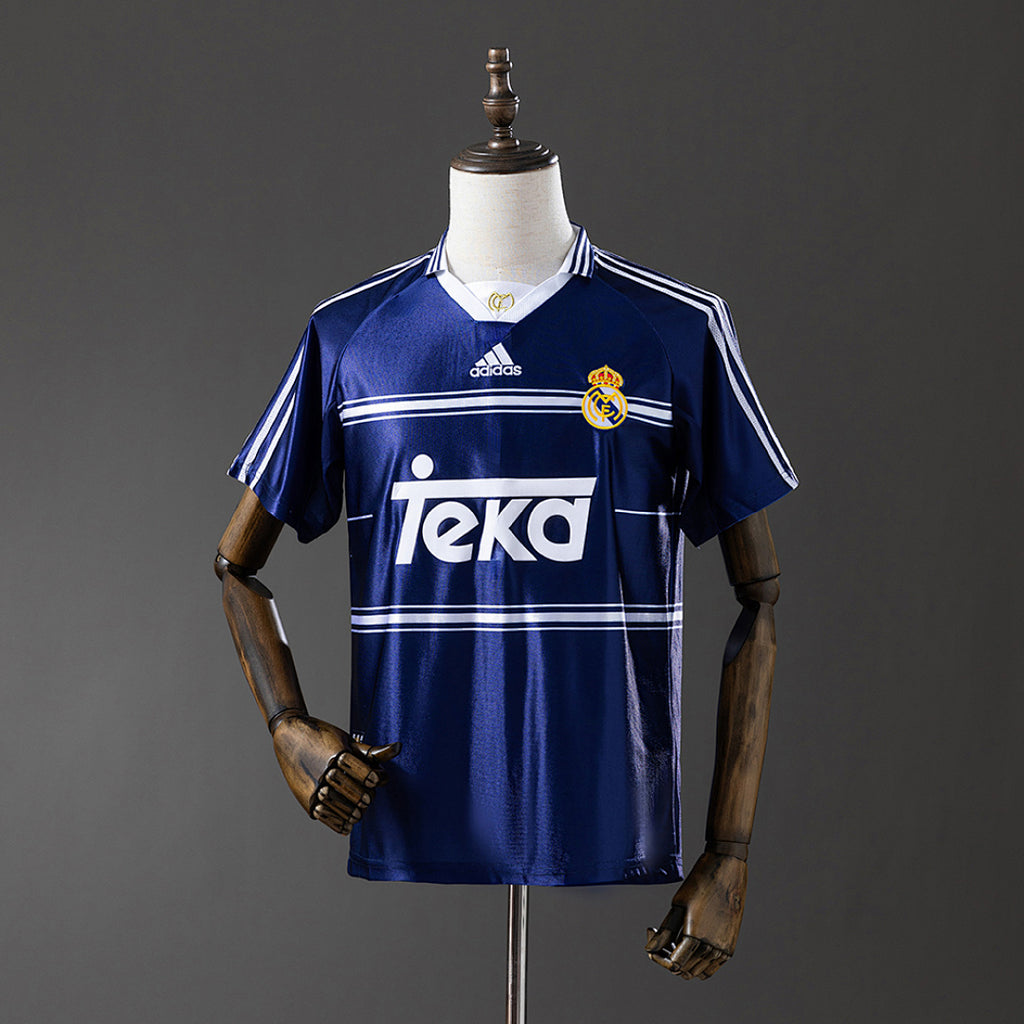 Camiseta Retro Real Madrid Visita Negra y Gris 98/99 - frente