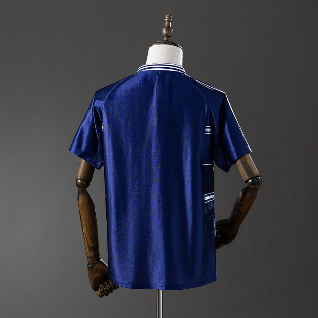 Camiseta Retro Real Madrid Visita Azul y Azul Marino 98/99 - espalda