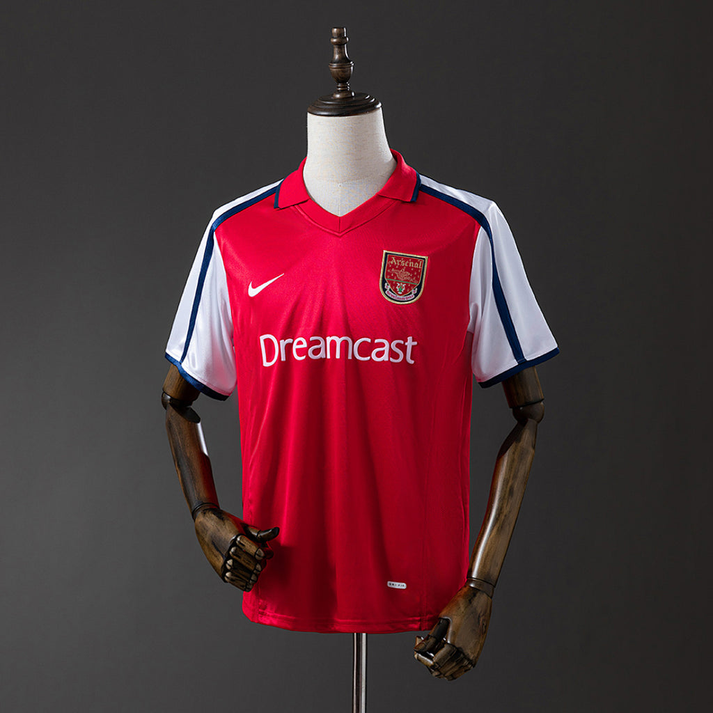 Camiseta Retro Arsenal Local Gris y Burdeos 01/02 - frente