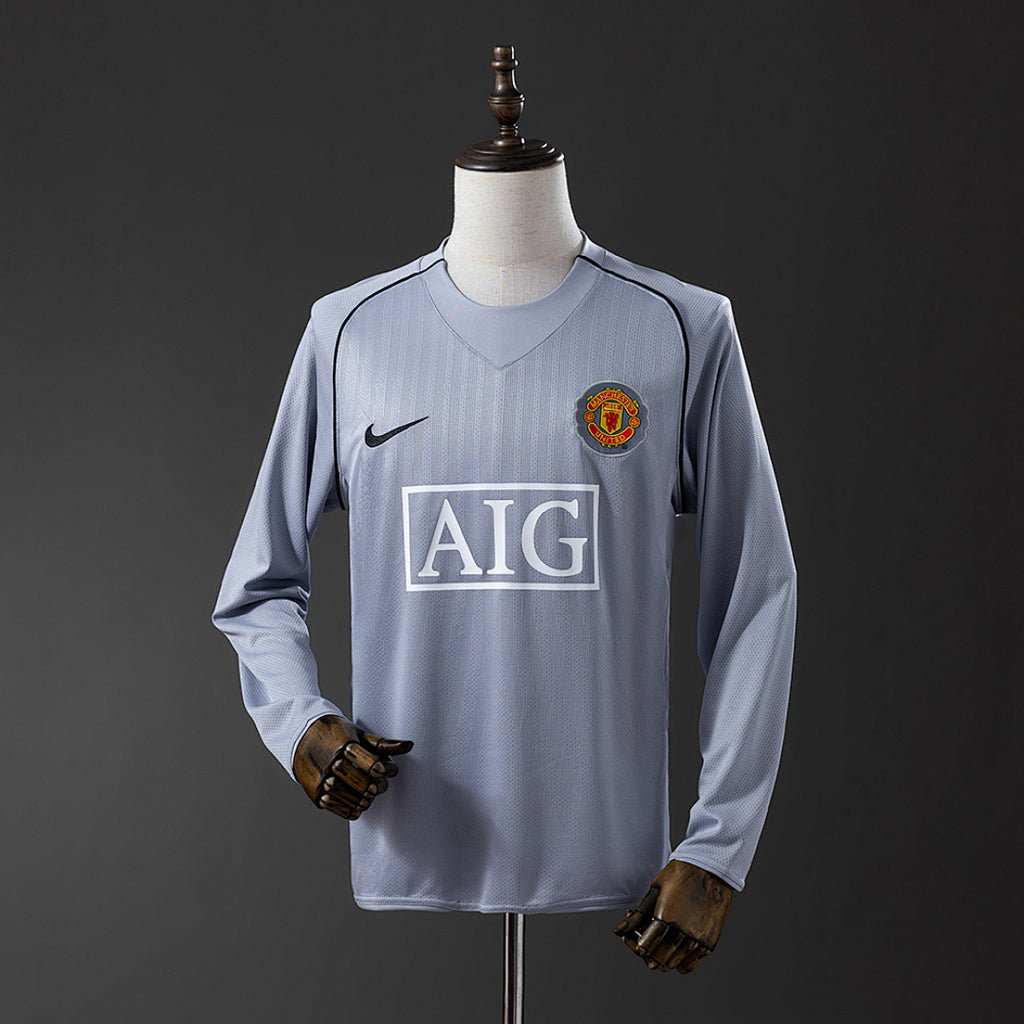 Camiseta Retro Manchester United Portero Gris Manga Larga 2007 - frente