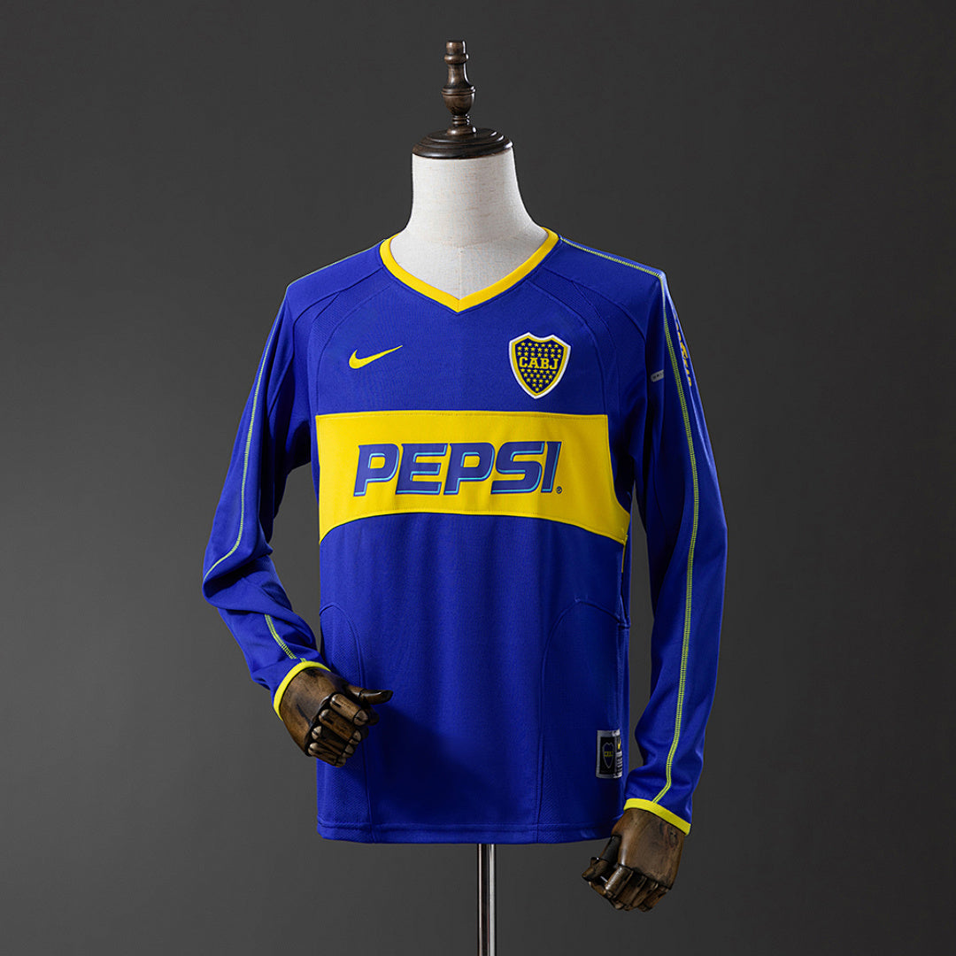 Camiseta Retro Boca Juniors Local Manga Larga 03/04 - frente