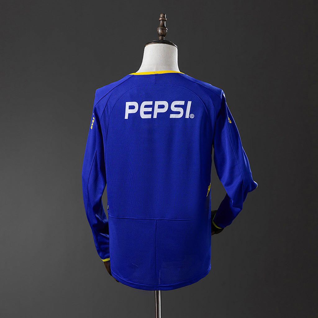 Camiseta Retro Boca Juniors Local Manga Larga 03/04 - espalda