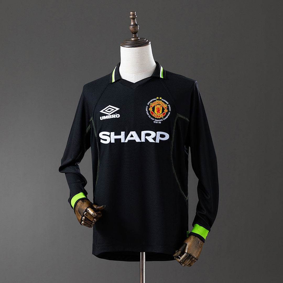 Camiseta Retro Manchester United Visita Champions League Manga Larga 98/99 - frente