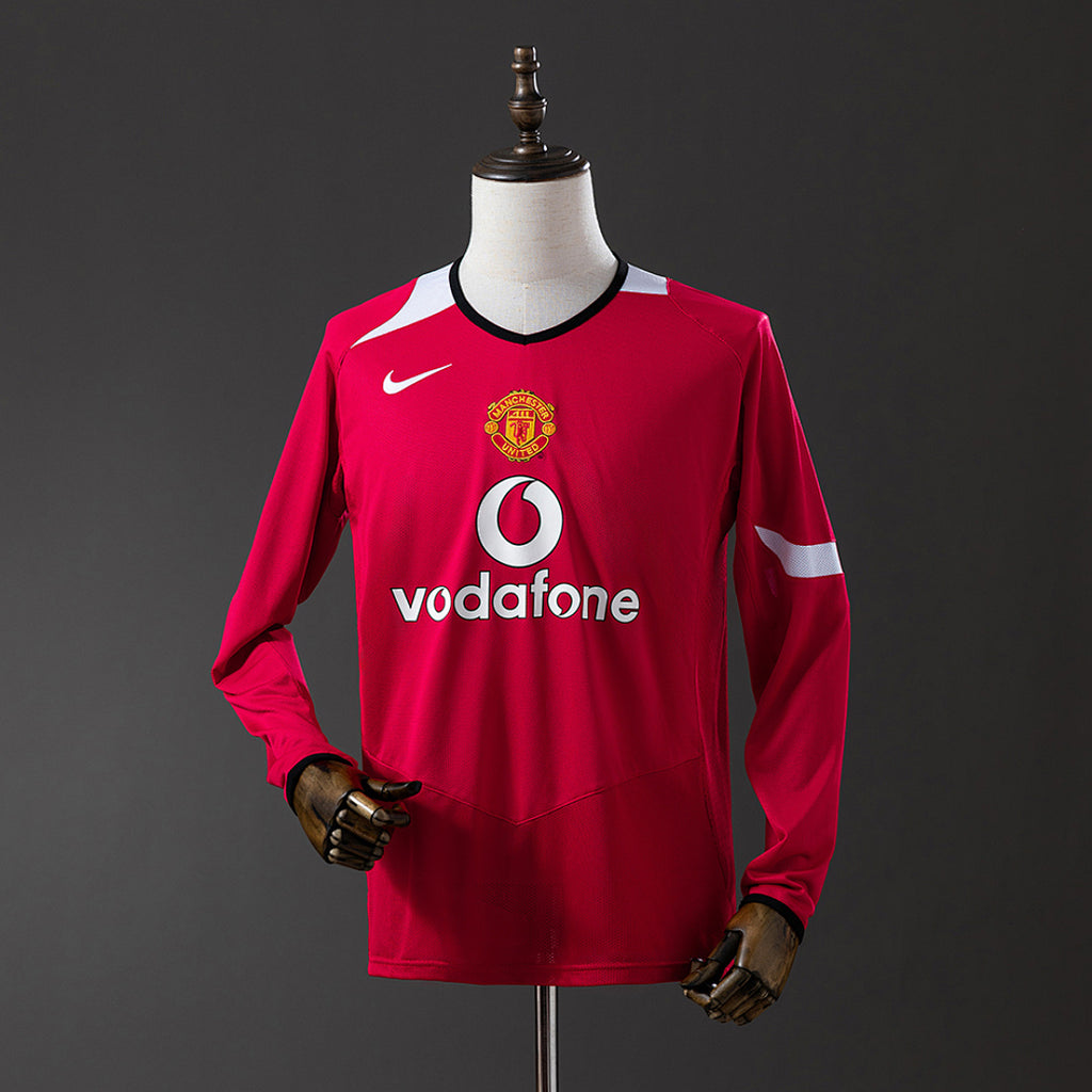 Camiseta Retro Manchester United Local Manga Larga 04/06 - frente