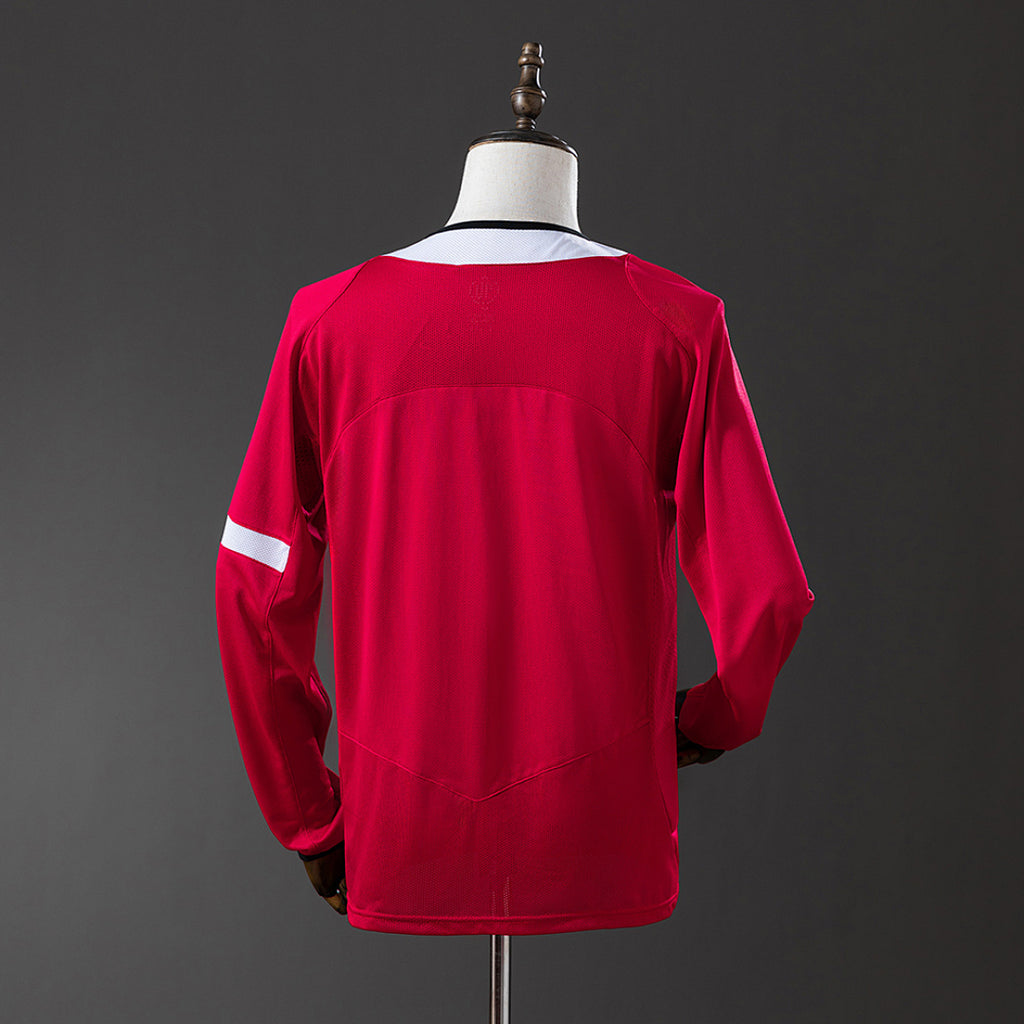 Camiseta Retro Manchester United Local Manga Larga 04/06 - espalda