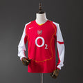 Camiseta Retro Arsenal Local Burdeos y Roja Manga Larga 04/05 - frente
