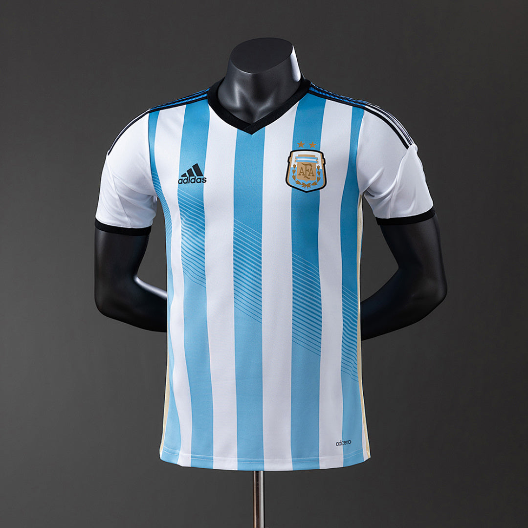 Camiseta Retro Argentina Local 2014 Versión Jugador - frente