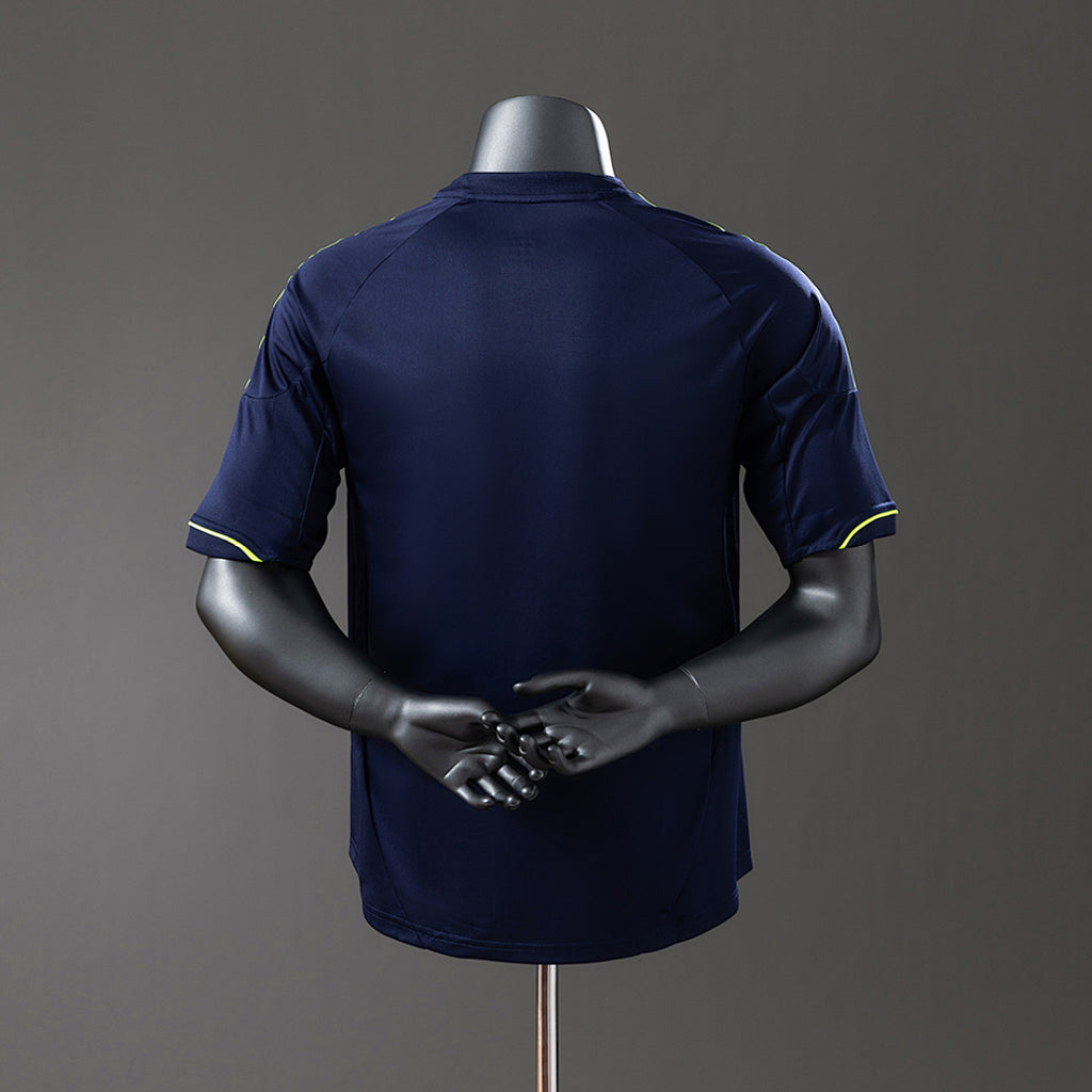 Camiseta Retro Real Madrid Visita Azul Marino y Gris 12/13 Versión Jugador - espalda