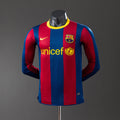 Camiseta Retro FC Barcelona Local Azul y Gris Manga Larga 10/11 Versión Jugador - frente