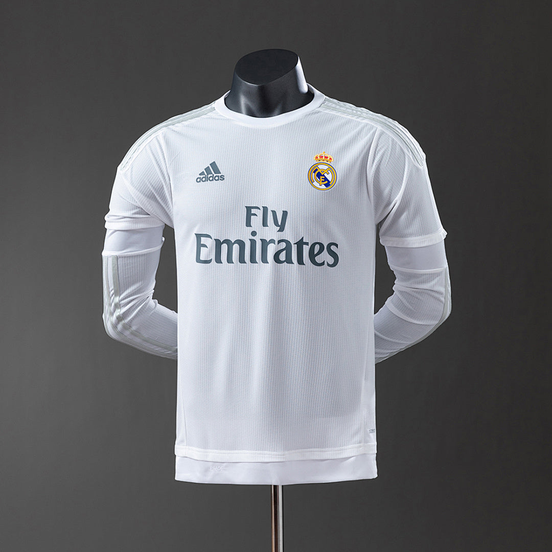 Camiseta Retro Real Madrid Local Manga Larga 15/16 Versión Jugador - frente