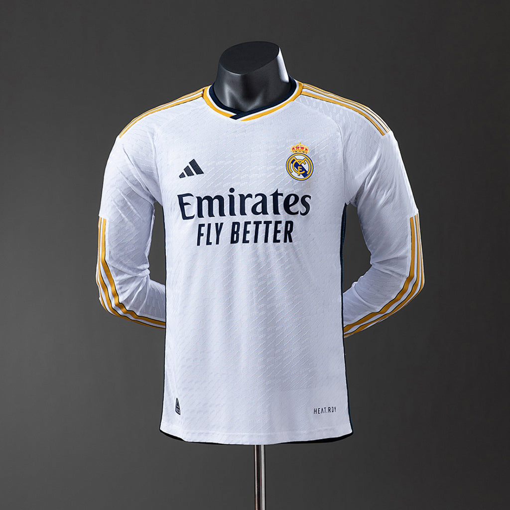 Camiseta Retro Real Madrid Local Manga Larga 23/24 Versión Jugador - frente