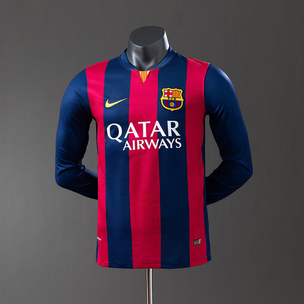 Camiseta Retro FC Barcelona Local Manga Larga 14/15 Versión Jugador - frente