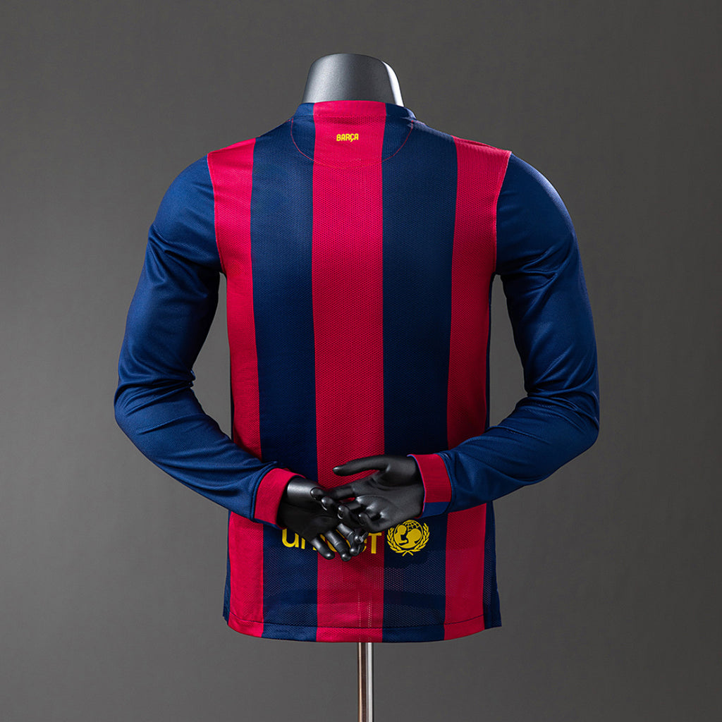 Camiseta Retro FC Barcelona Local Manga Larga 14/15 Versión Jugador - espalda