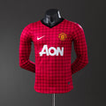 Camiseta Retro Manchester United Local Manga Larga 12/13 Versión Jugador - frente