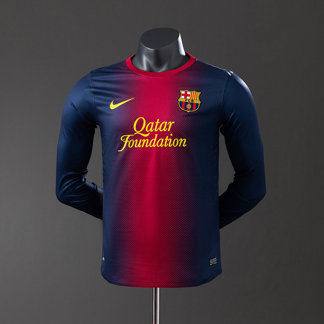 Camiseta Retro FC Barcelona Local Manga Larga 12/13 Versión Jugador - frente