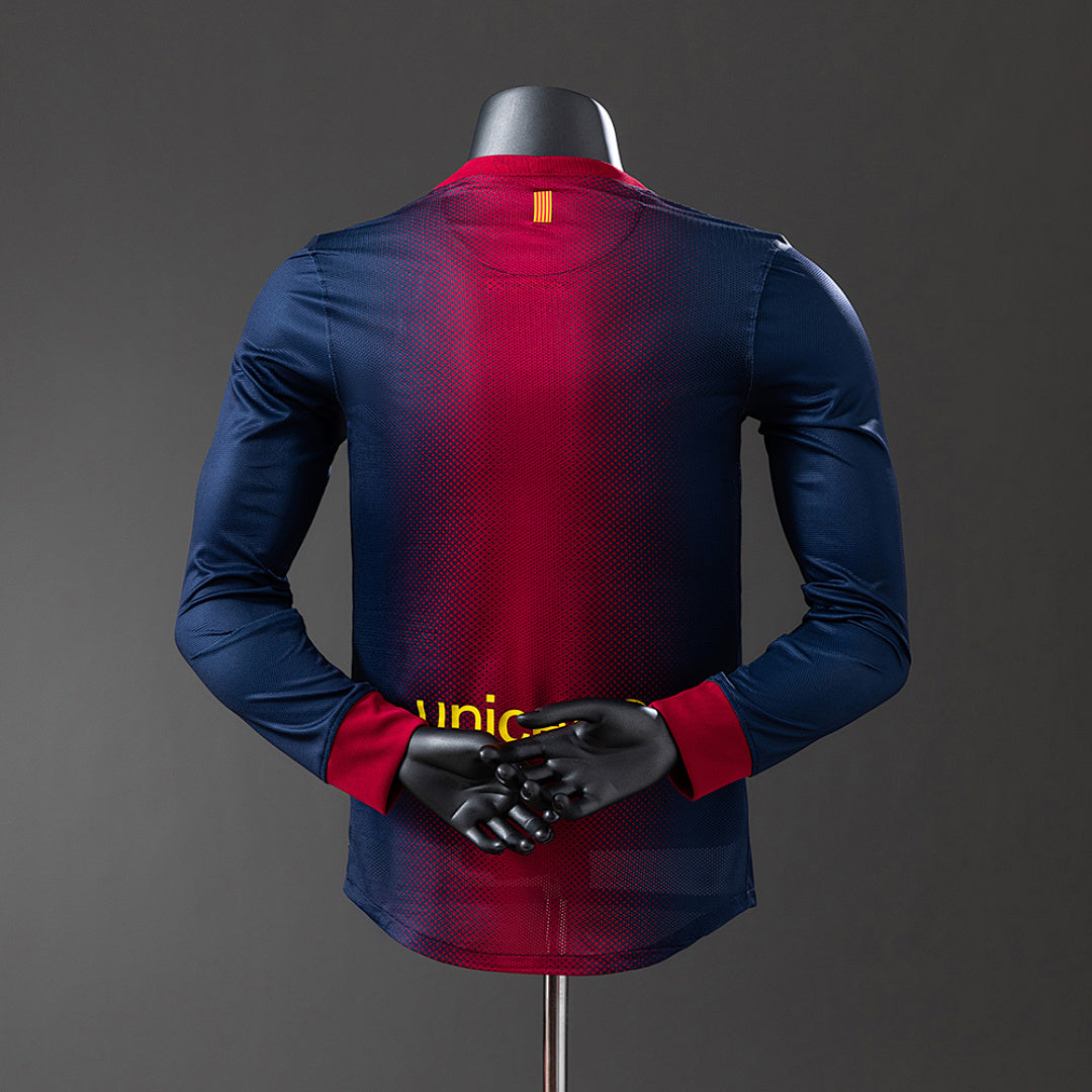 Camiseta Retro FC Barcelona Local Manga Larga 12/13 Versión Jugador - espalda