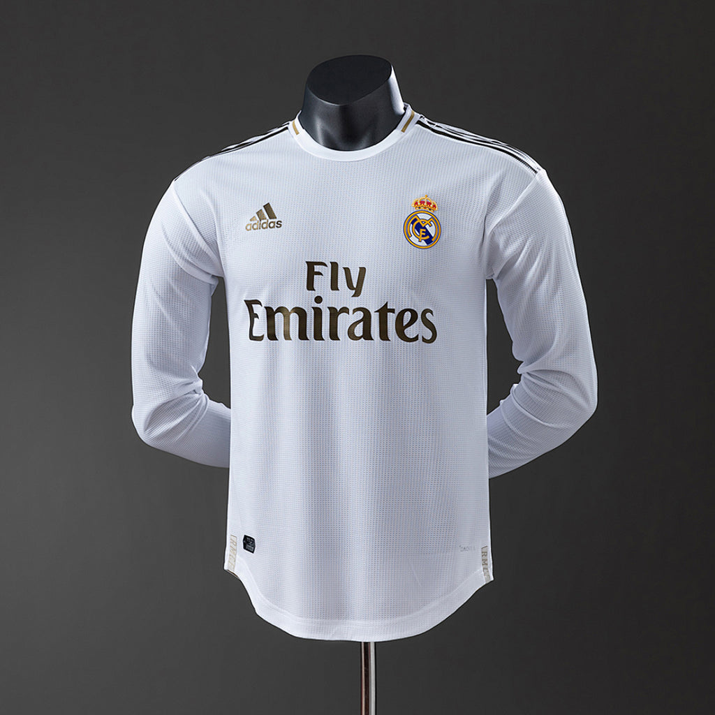 Camiseta Retro Real Madrid Local Manga Larga 19/20 Versión Jugador - frente