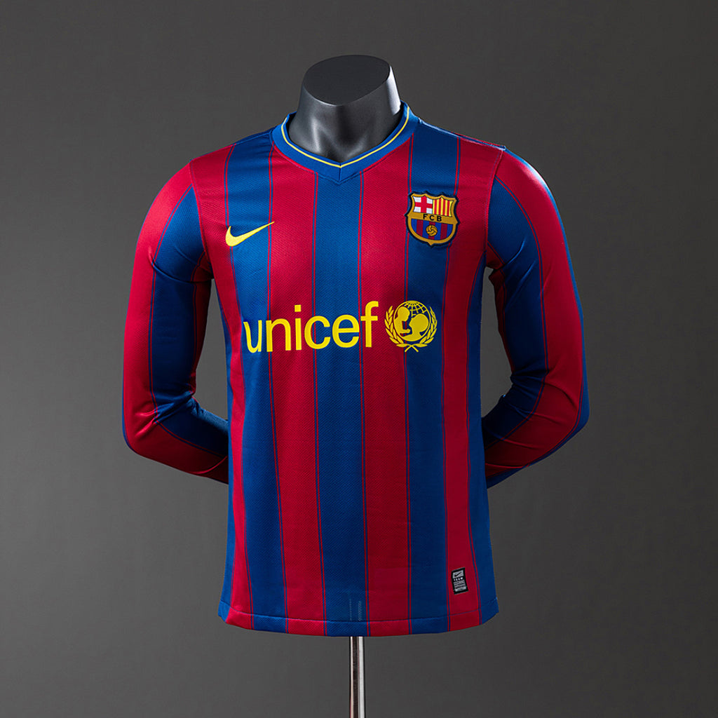 Camiseta Retro FC Barcelona Local Manga Larga 09/10 Versión Jugador - frente