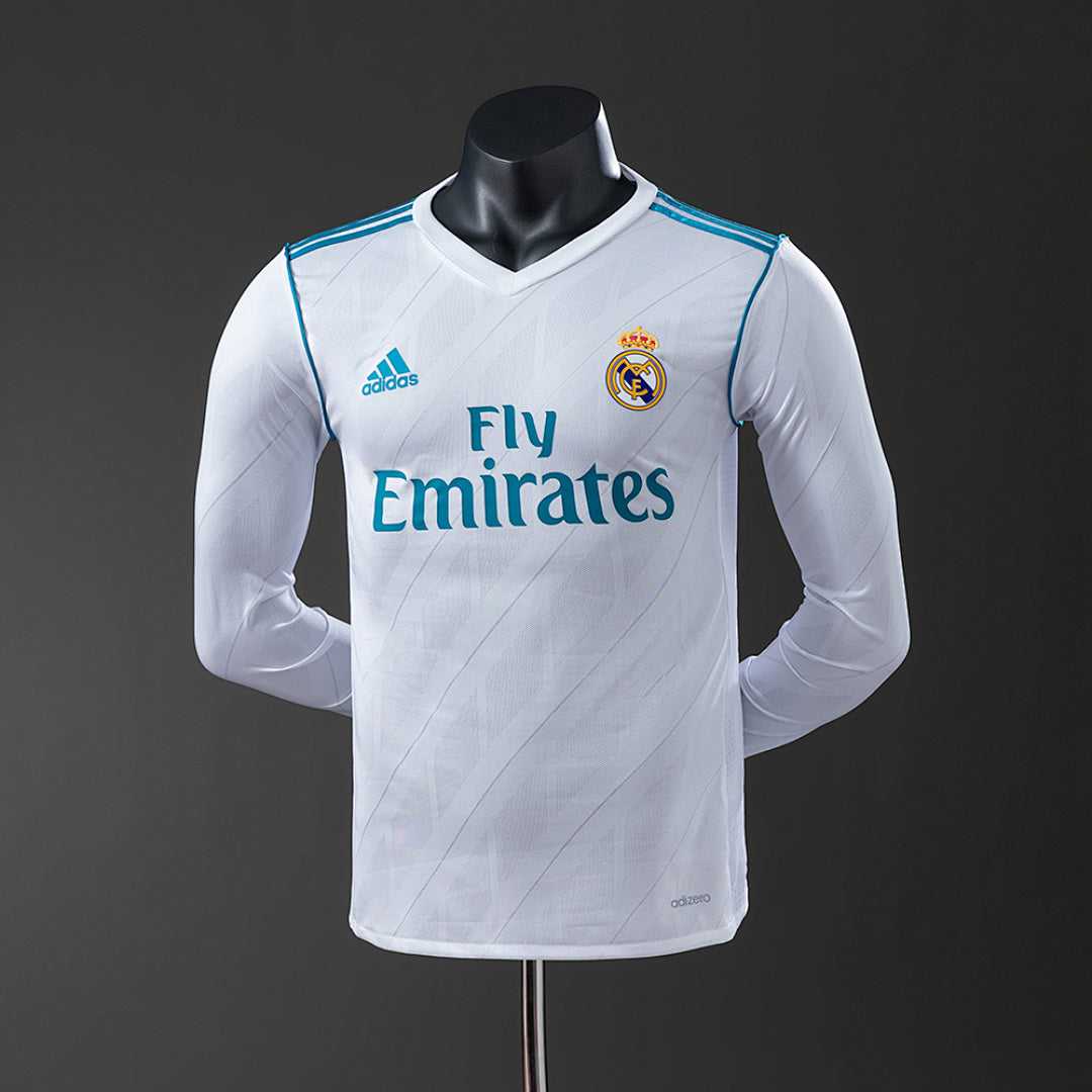 Camiseta Retro Real Madrid Local Manga Larga 17/18 Versión Jugador - frente