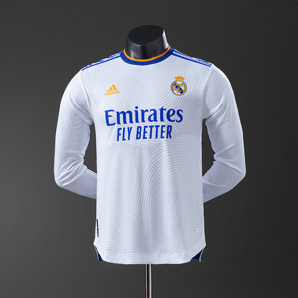 Camiseta Retro Real Madrid Local Manga Larga 21/22 Versión Jugador - frente