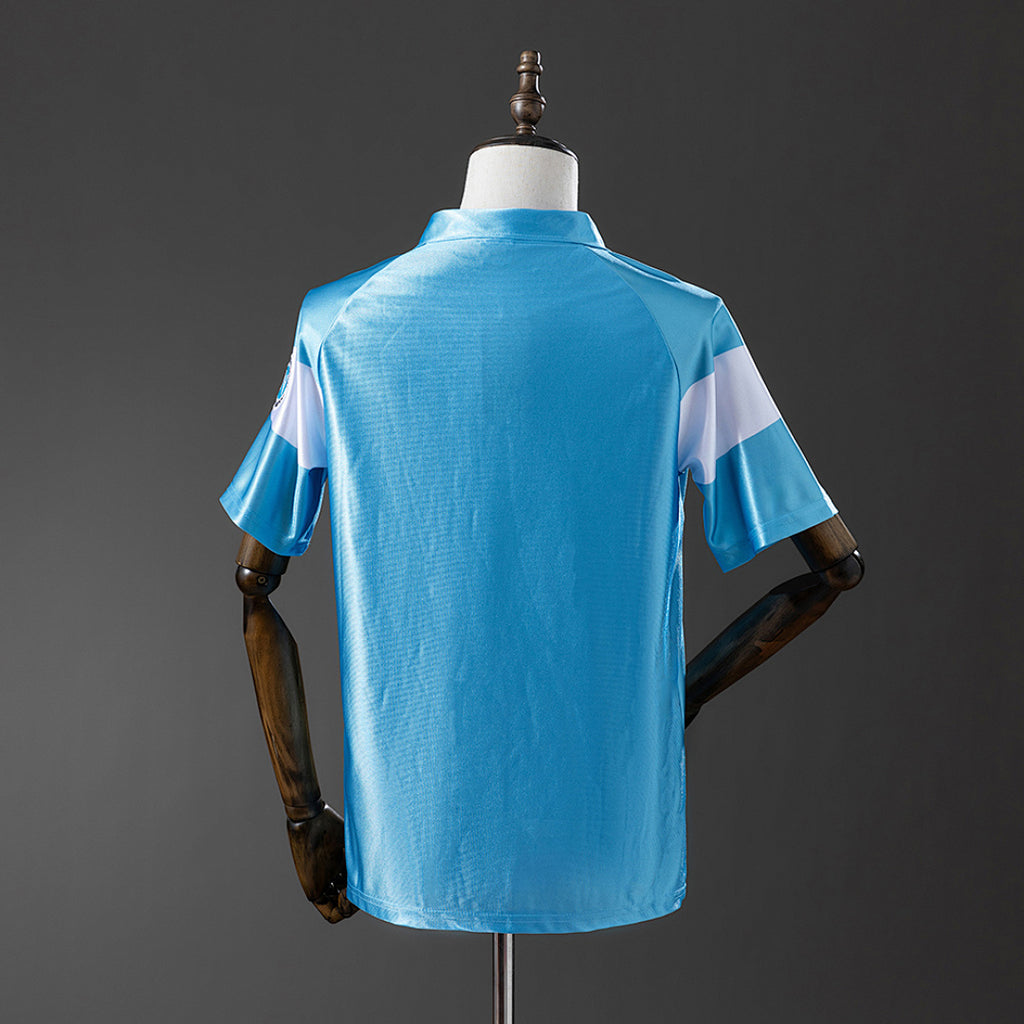 Camiseta Retro SSC Napoli Local Azul y Negra 90/91 - espalda