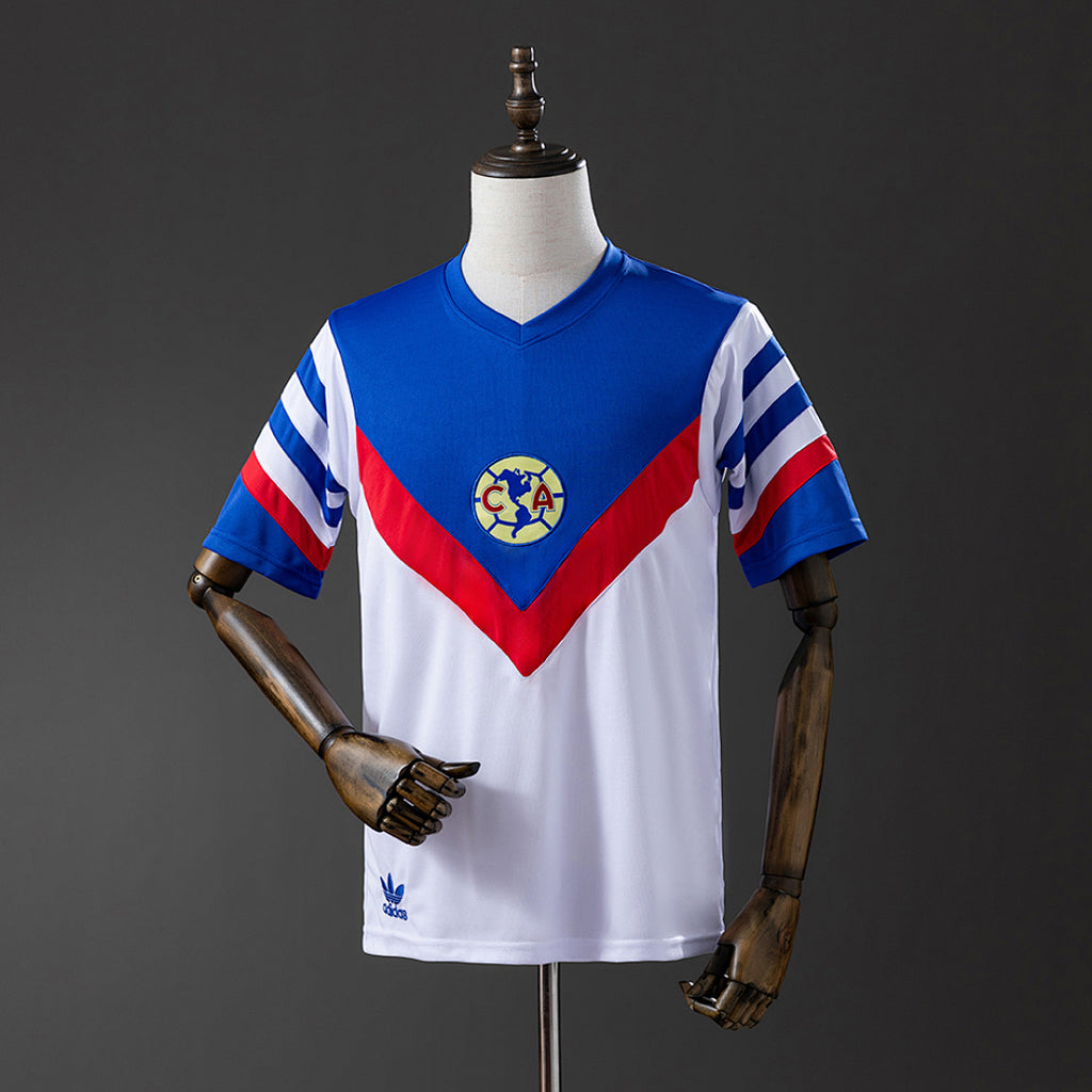 Camiseta Retro Club América Visita Celeste y Gris 1995 - frente