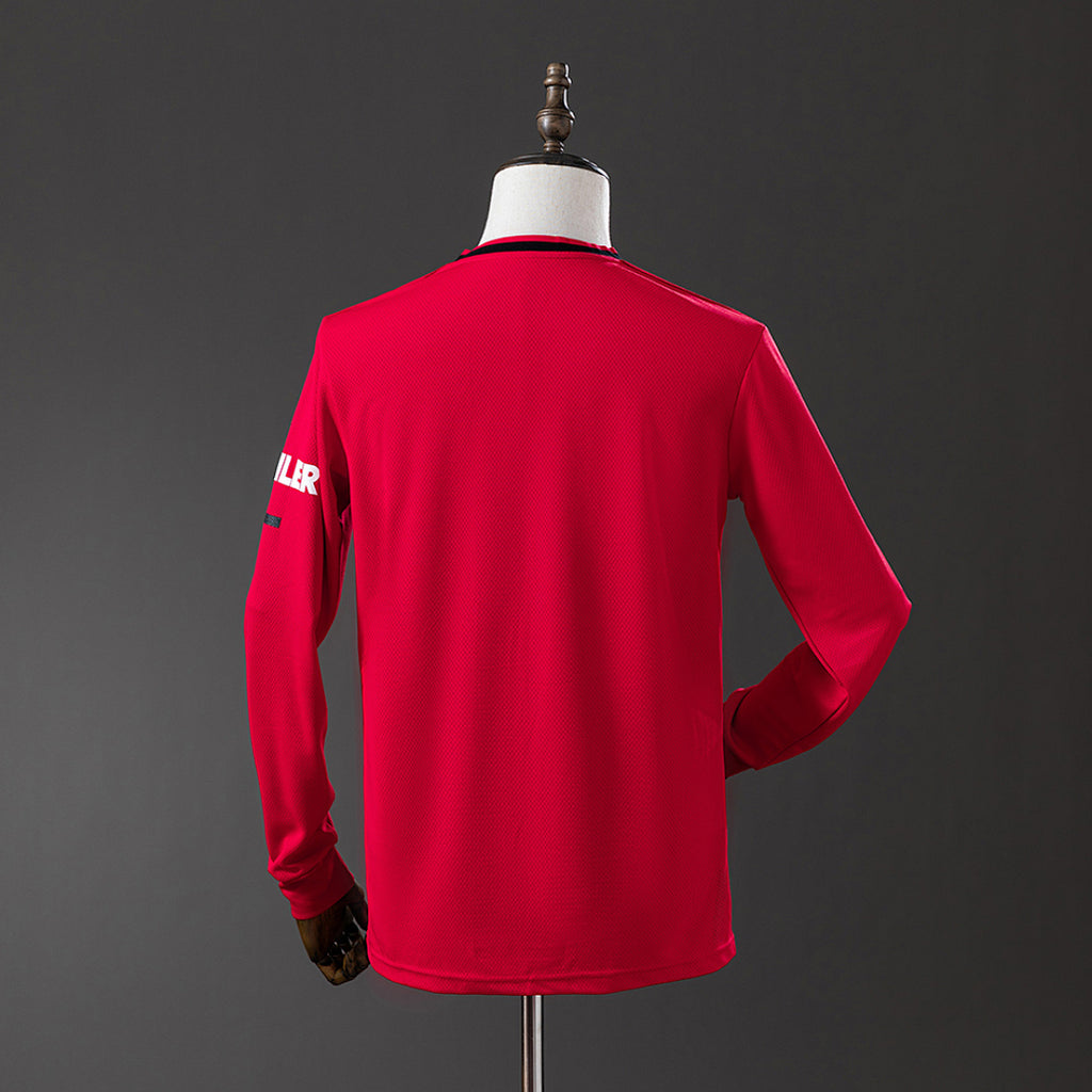 Camiseta Retro Manchester United Local Manga Larga 19/20 - espalda