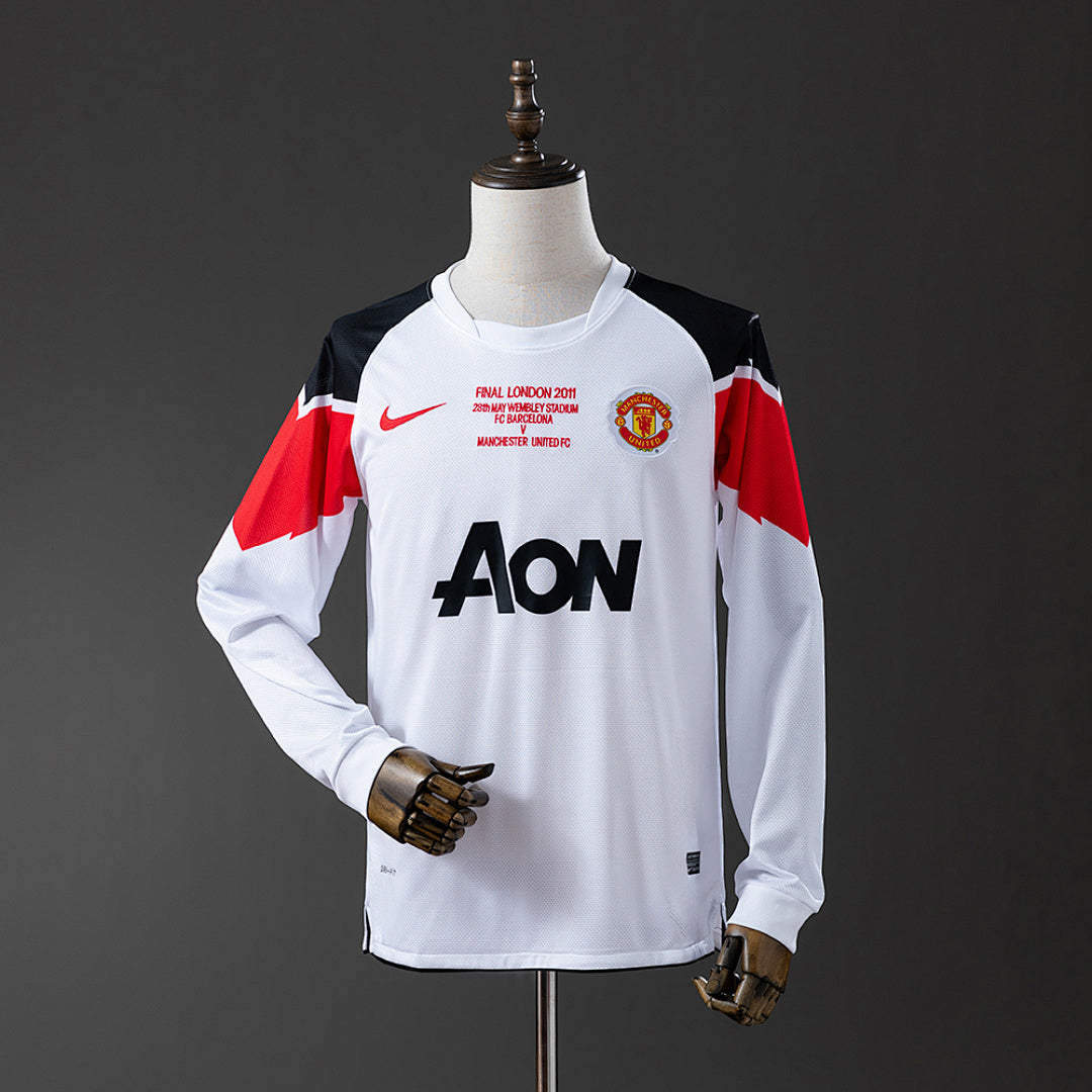 Camiseta Retro Manchester United Visita Manga Larga 10/11 - frente