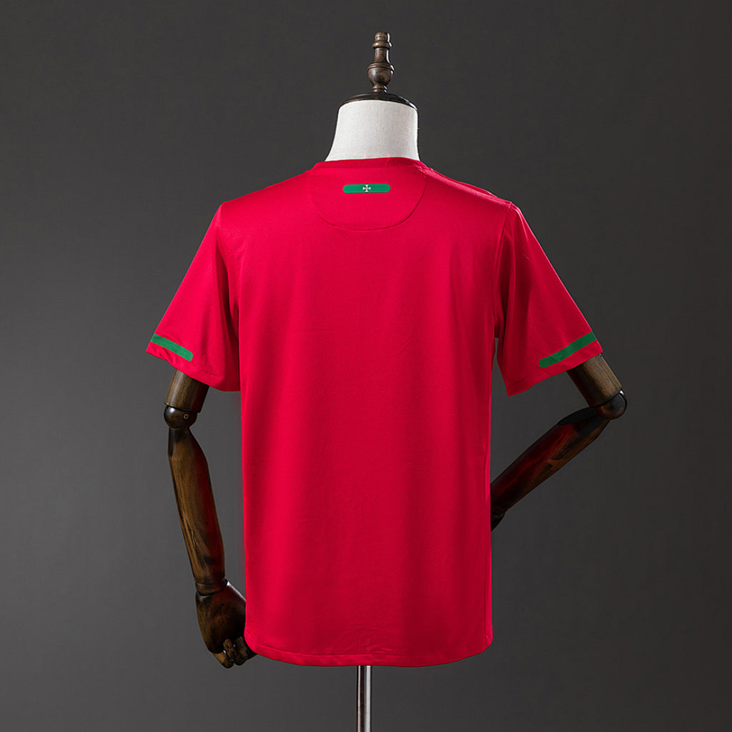 Camiseta Retro Portugal Local Roja y Burdeos 2010 - espalda