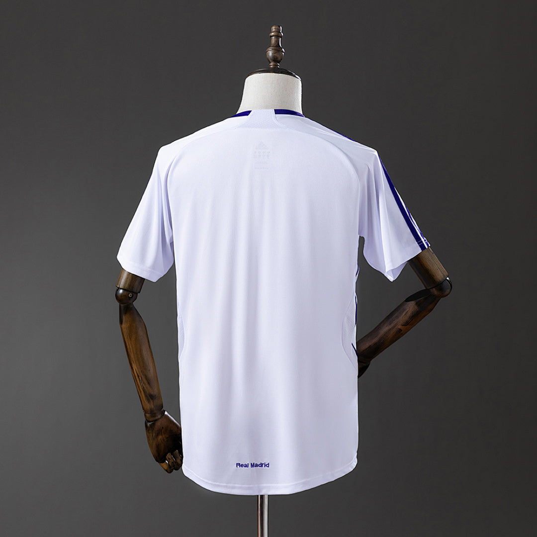 Camiseta Retro Real Madrid Local Celeste y Negra 07/08 - espalda