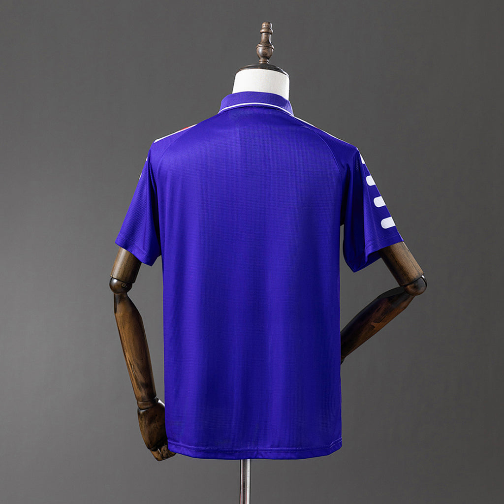 Camiseta Retro Fiorentina Local Azul Marino y Gris Manga Larga 1998 - espalda
