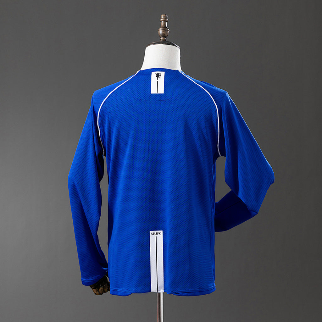 Camiseta Retro Manchester United Portero Azul Marino y Gris Manga Larga 07/08 - espalda