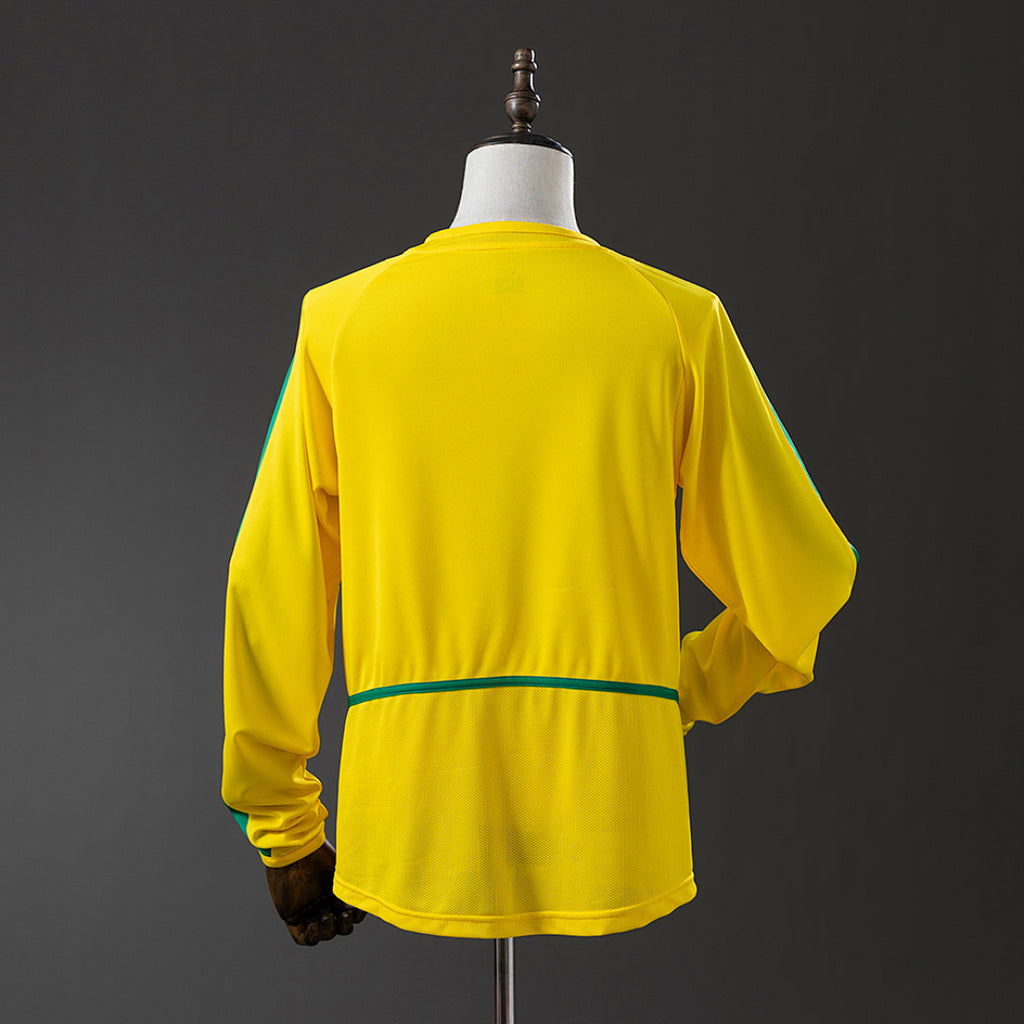 Camiseta Retro Brasil Local Manga Larga 2002 - espalda