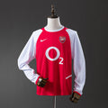 Camiseta Retro Arsenal Local Celeste y Roja Manga Larga 04/05 - frente