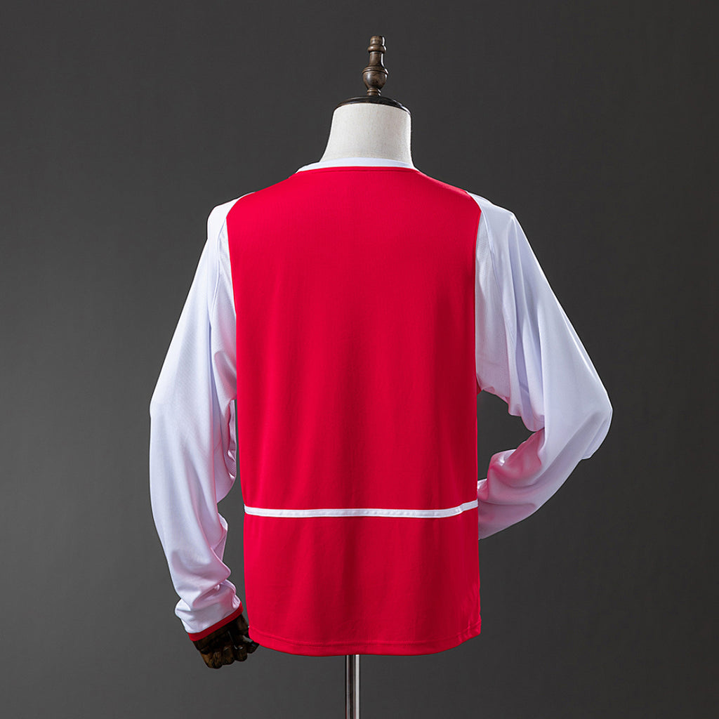 Camiseta Retro Arsenal Local Burdeos y Celeste Manga Larga 04/05 - espalda
