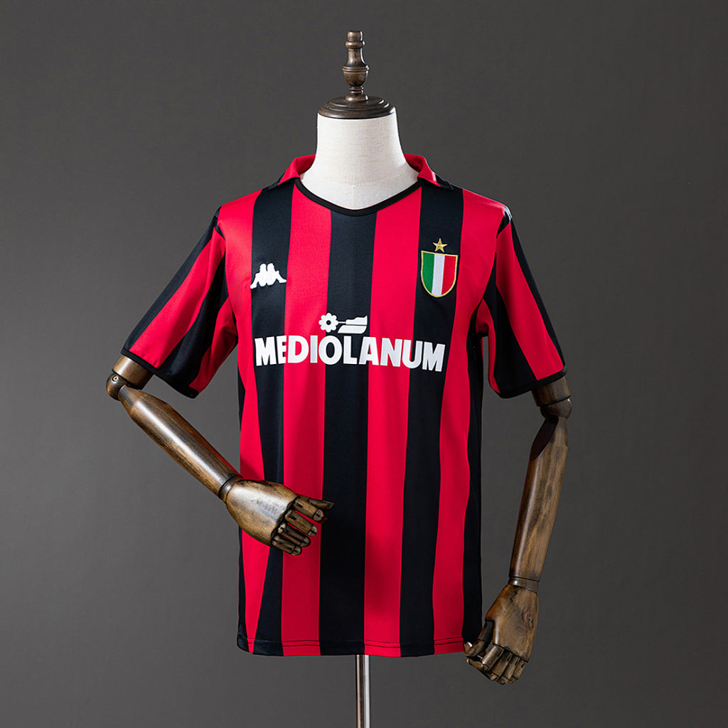 Camiseta Retro AC Milan Local Roja y Negra 88/89 - frente