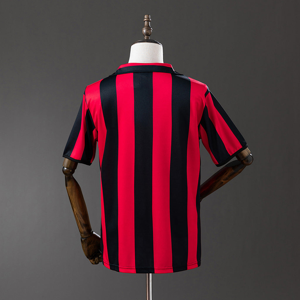 Camiseta Retro AC Milan Local Roja y Negra 88/89 - espalda