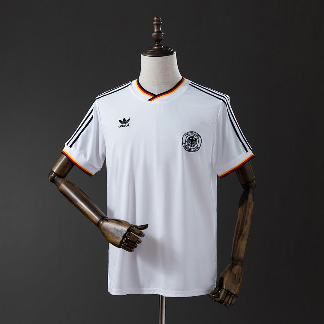 Camiseta Retro Alemania Local Gris y Celeste 1986 - frente