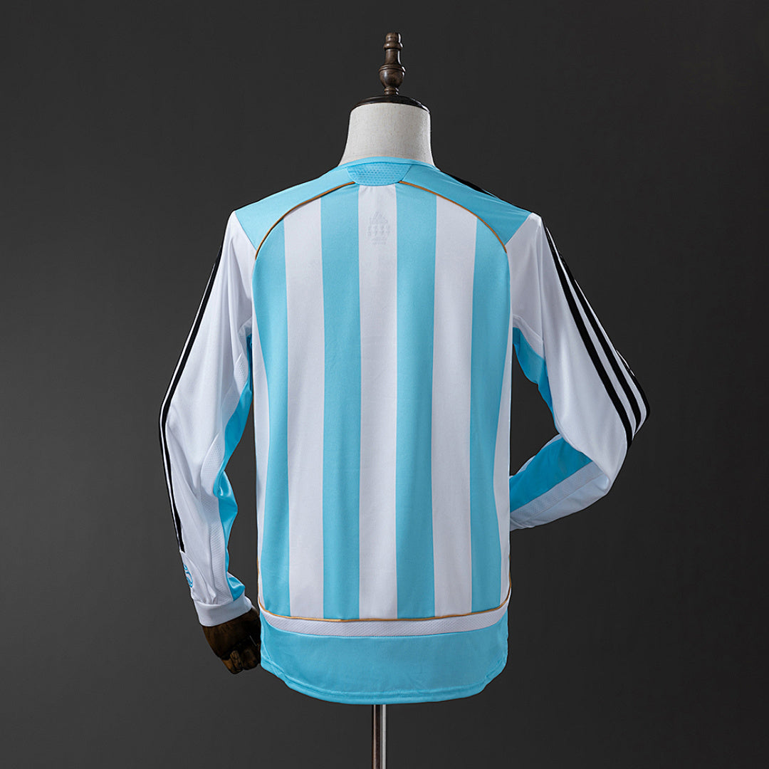 Camiseta Retro Argentina Local Manga Larga 2006 - espalda