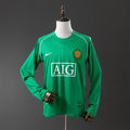 Camiseta Retro Manchester United Portero Verde Oscuro y Verde Manga Larga 07/08 - frente