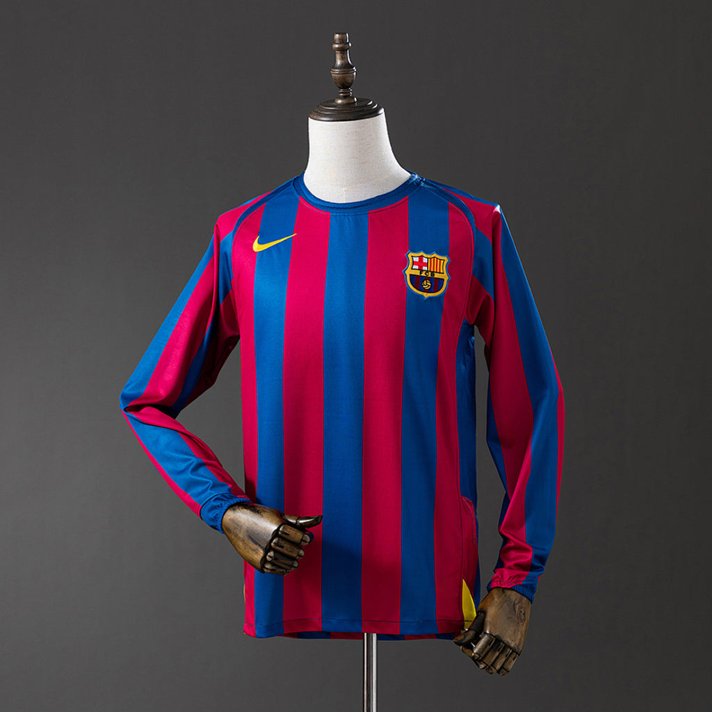 Camiseta Retro FC Barcelona Local Manga Larga 2005 - frente