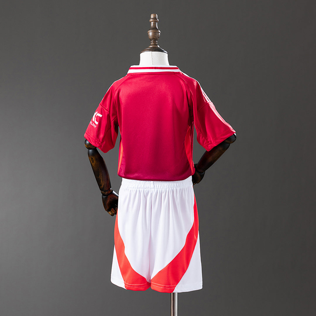Conjunto Niños Manchester United Local Roja y Gris 2025/26 - espalda