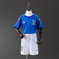 Conjunto Niños Italia Local Gris y Azul 2024 - frente
