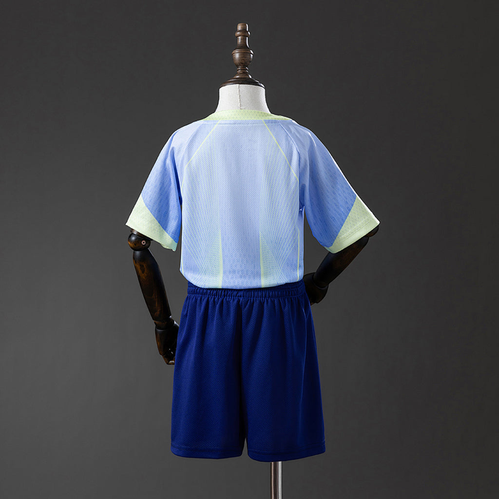 Conjunto Niños FC Barcelona Azul Marino y Negra Verde Edición Especial 2025/26 - espalda